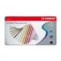 STABILO aquacolor pasztellkréta, 12 db fémtokban