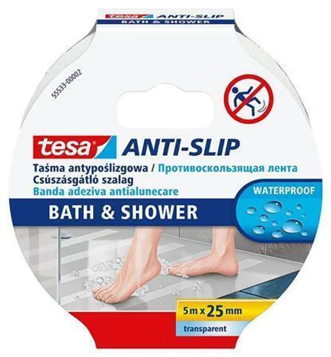 Termék főképe Protiskluzová páska do koupelny "Anti-Slip 55533", transparentní, 25 mm x 5m, TESA