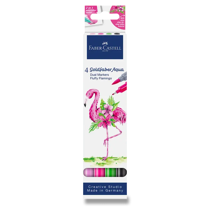 Termék főképe Popisovač Faber-Castell Goldfaber Aqua Dual Marker Fluffy Flamingo [4 ks]