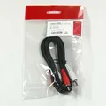Kábeltartó 2x M- Cinch 2x M, 1,5 m, fekete, logó