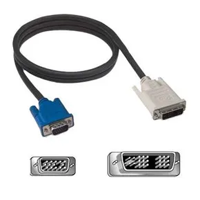Kábel DVI (18+5) M- VGA (D-sub) M, 2m, fekete