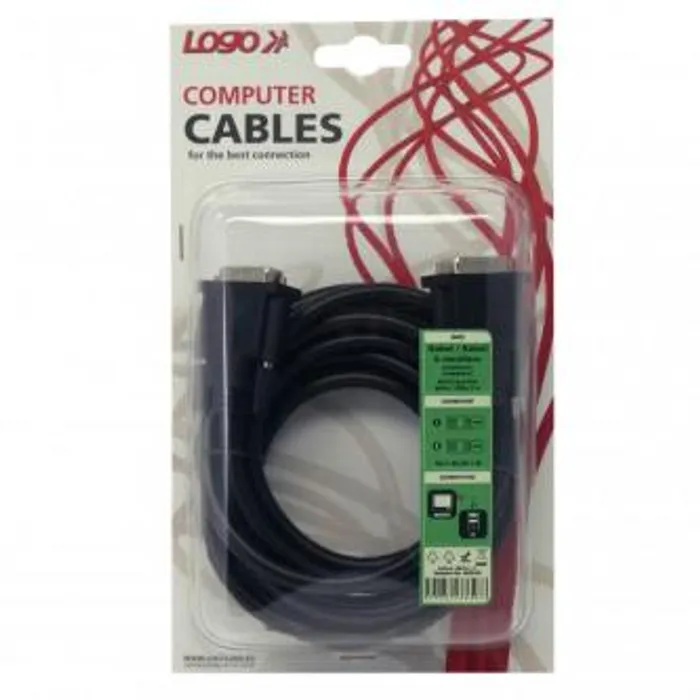 Termék főképe Kabel DVI (24+1) M- DVI (24+1) M, DVI-D (dual link), 3m, stíněný, černá, Logo, blistr
