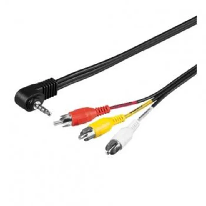 Termék főképe Kabel Jack (3,5mm) M- Cinch 3x M, 1.5m, 4-pólovy jack, černá, Logo, blistr