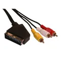 SCART M-RCA kábel 3x M, SCART-CINCH, 3m, fekete