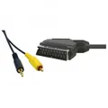 Scart kábel M- Cinch + Jack (3,5mm) M, 5m, fekete
