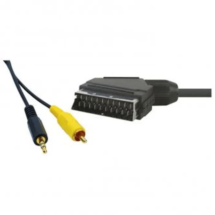 Termék főképe Kabel Scart M- Cinch + Jack (3,5mm) M, 5m, černá