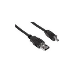 USB-kábel (2.0), USB A M-8 tűs M, 1,8m, fekete, embléma, buborékfólia, PANASONIC