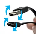 Következő termékkép USB kábel (2.0), USB A M megfordítható- USB micro M megfordítható, 0,3 m, lapos, fekete, mindkét oldalon