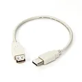USB kábel (2.0), USB A M- USB A F, 0,3 m, fekete/fehér, logó, buborékfólia
