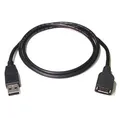 USB kábel (2.0), USB A M- USB A F, 0,3 m, fekete/fehér