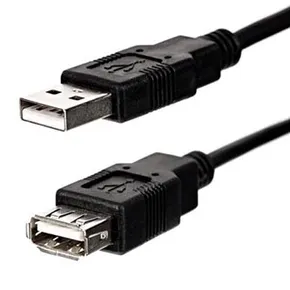 USB-kábel (2.0), USB A M- USB A F, 1,8 m, fekete, Logo Economy