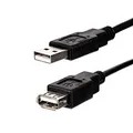 USB kábel (2.0), USB A M- USB A F, 3 m, fekete, Logo Economy