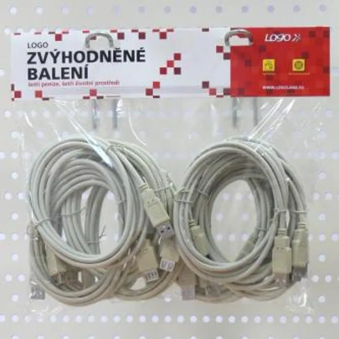 Termék főképe Kabel USB (2.0), USB A M- USB A F, 3m, šedý, Logo, cena za 1 kus