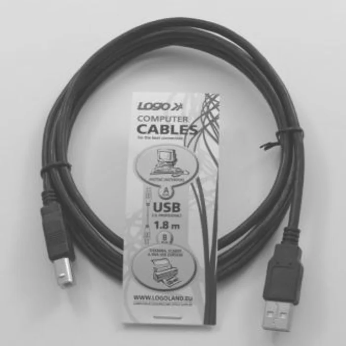 Termék főképe Kabel USB (2.0), USB A M- USB B M, 1.8m, černý, Logo