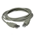 USB kábel (2.0), USB A M- USB B M, 5m, szürke, Logó, buborékfólia