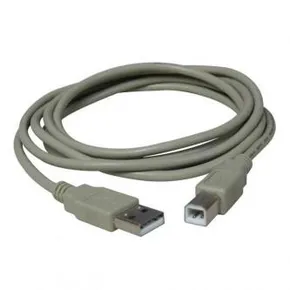 USB kábel (2.0), USB A M- USB B M, 5m, szürke, Logo
