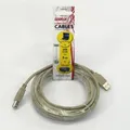 USB kábel (2.0), USB A M- USB B M, 5m, szürke, Logo