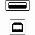 USB kábel (2.0), USB A M- USB B M, 5m, szürke, Logo
