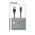 USB-kábel (2.0), USB A M-USB Micro, 1m, fekete, Verbatim, doboz, 48863