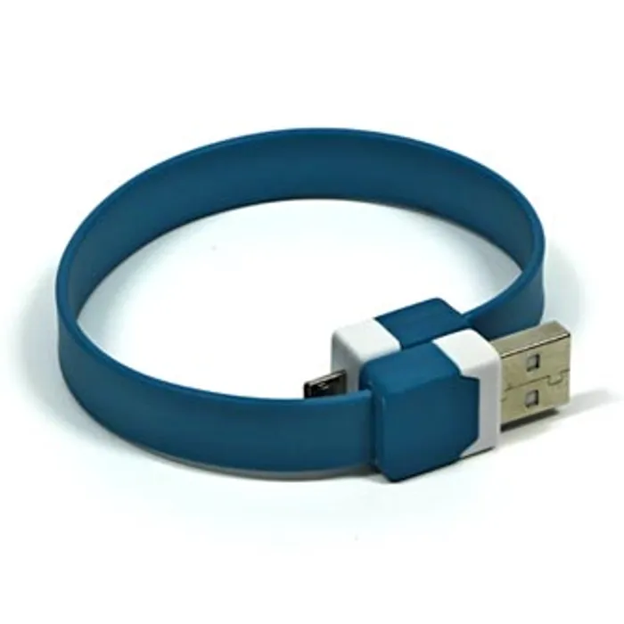 Termék főképe Kabel USB (2.0), USB A M- USB micro M, 0.25m, modrý, náramek