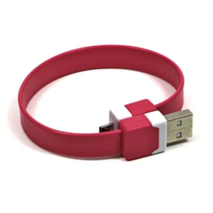 Termék főképe Kabel USB (2.0), USB A M- USB micro M, 0.25m, růžový, Logo, blistr, náramek