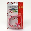 Következő termékkép USB kábel (2.0), USB A M- USB micro M, 0,25 m, rózsaszín, logó, buborékfólia, karkötő