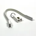 Következő termékkép USB kábel (2.0), USB A M- USB micro M, 0.2m, fehér, kulcstartó