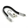 Következő termékkép USB kábel (2.0), USB A M- USB micro M, 0,2 m, fekete, logó, buborékfólia, kulcstartó