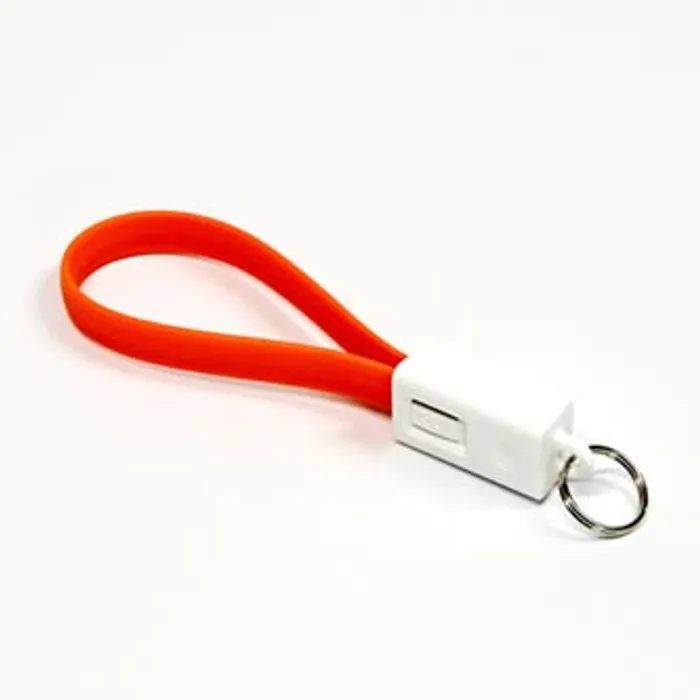 Termék főképe Kabel USB (2.0), USB A M- USB micro M, 0.2m, oranžový, Logo, blistr, klíčenka