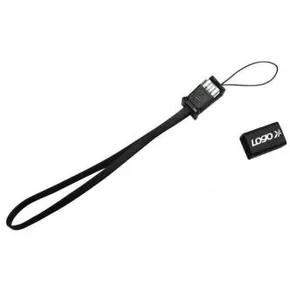 USB kábel (2.0), USB A M- USB micro M, 0,3 m, fekete, logó, mobiltelefon szíj