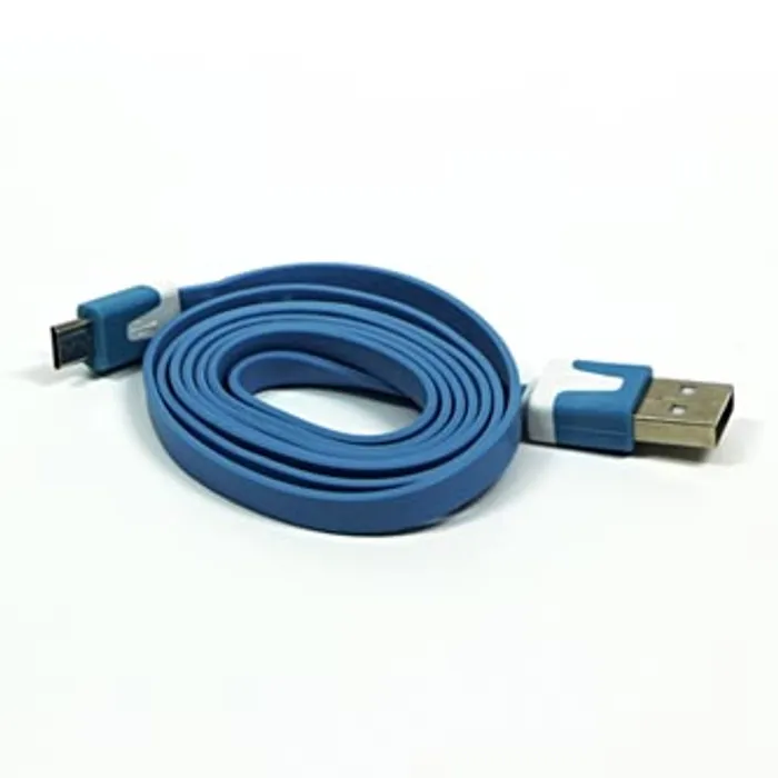 Termék főképe Kabel USB (2.0), USB A M- USB micro M, 1m, plochý, modrý, Logo, blistr