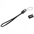 USB kábel (2.0), USB A M- USB mini M (5 tűs), 0,3 m, fekete, logó, kameraszíj
