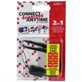USB kábel (2.0), USB A M- USB mini M (5 tűs), 0,3 m, fekete, logó, kameraszíj