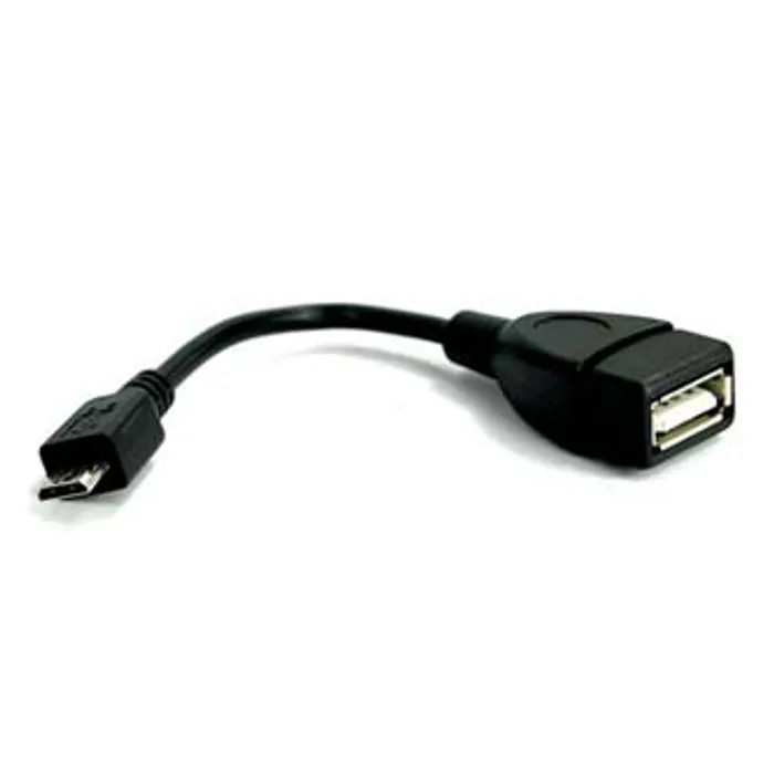 Termék főképe Kabel USB (2.0), USB micro OTG M- USB A OTG F, 0.15m, černý, Logo
