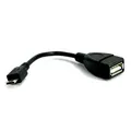 USB kábel (2.0), USB micro OTG M- USB A OTG F, 0.15m, fekete