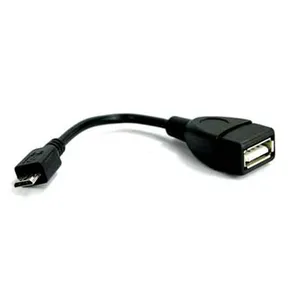 USB kábel (2.0), USB micro OTG M- USB A OTG F, 0.15m, fekete