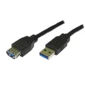 USB kábel (3.0), USB A M- USB A F, 1,8 m, fekete