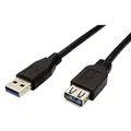 USB kábel (3.0), USB A M- USB A F, 1,8 m, fekete