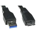 USB kábel (3.0), USB A M- USB micro B M, 0.5m, fekete