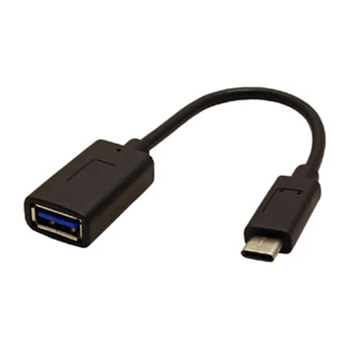 Termék főképe Kabel USB (3.1), USB A F- USB C M, 0.15m, kulatý, černý, plastic bag, OTG kabel