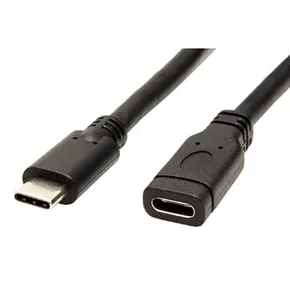 USB kábel (3.1), USB C M- USB C F, 1 m, fekete, műanyag zacskó, hosszabbító