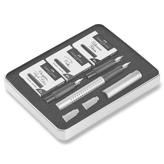 Termék főképe Kaligrafické plnicí pero Faber-Castell Grip 2011 sada, stříbrná