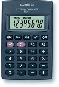 Zseb számológép, 8 számjegyű kijelző, CASIO HL-4T