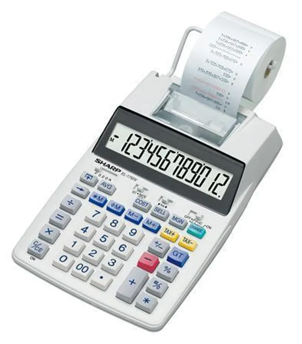 Termék főképe Kalkulačka s tiskem "1750V", 12 místný displej, 2-barevný tisk, SHARP