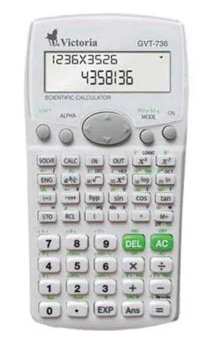 Termék főképe Kalkulačka vědecká, 283 funkcí, ekologická, VICTORIA "GVT-736", bílá