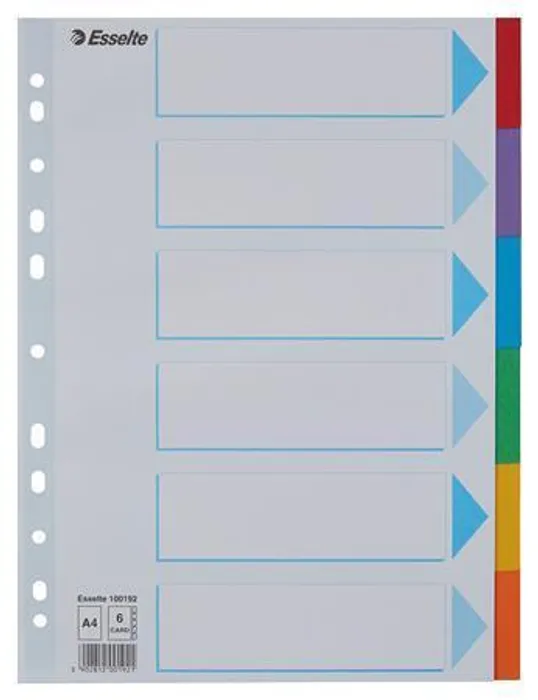 Termék főképe Kartonové barevné rozlišovače Esselte, A4, Mix barev