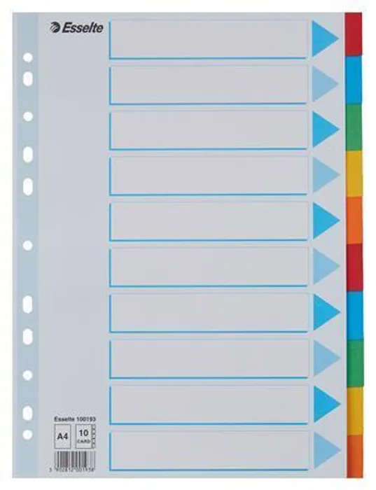 Termék főképe Kartonové barevné rozlišovače Esselte, A4, Mix barev