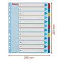 Esselte Mylar karton indexek újraírható előlappal, A4 Maxi, Vegyes színek
