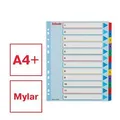 Esselte Mylar karton indexek újraírható előlappal, A4 Maxi, Vegyes színek