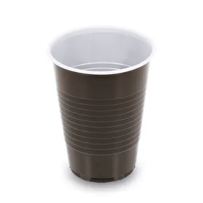 Műanyag kávéspohár (PP) barna/fehér átmérő 70mm 180ml [100 db]